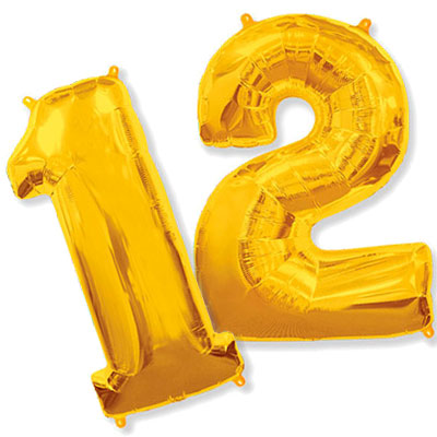 Foil balloons - number twelve