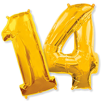 Foil balloons - number fourteen