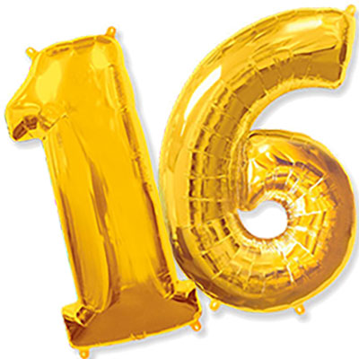 Foil balloons - number sixteen