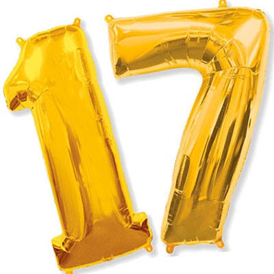 Foil balloons - number seventeen