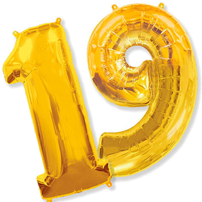 Foil balloons - number nineteen