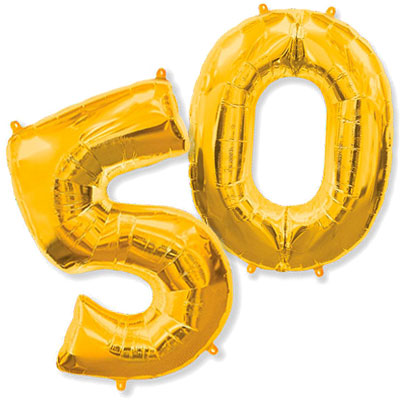 Foil balloons - number fifty