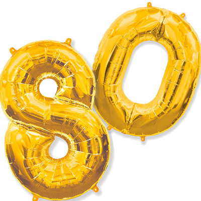 Фольгированные шары - цифра восемьдесят