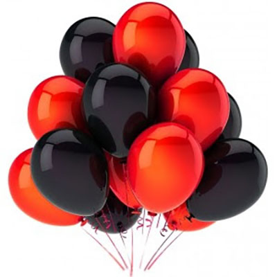 Set of helium balloons "Red-black duet"