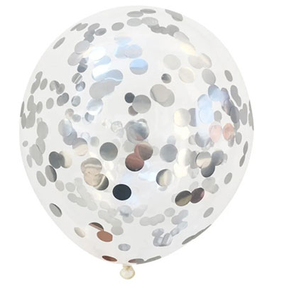 Balloons with silver confetti by the piece