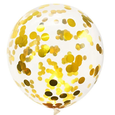 Balloons with golden confetti by the piece
