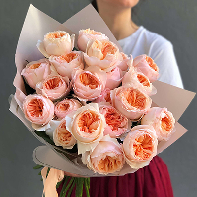25 піоноподібних троянд "Джульєтта"