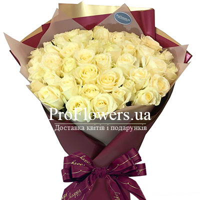 Bouquet of white roses "Empire"