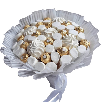 Bouquet of marshmallows "Swan Lake"