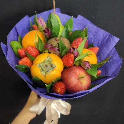 Bouquet with persimmon "Languid sunset"