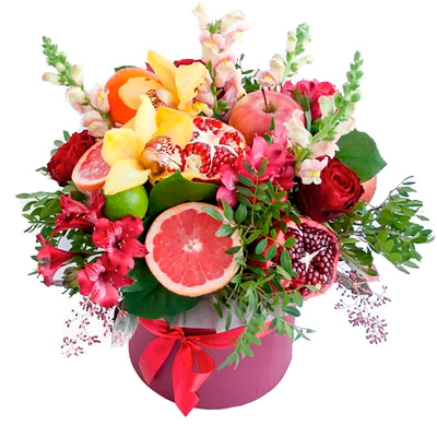  Bouquet with grapefruit "Bright colors"