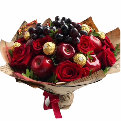 Bouquet of sweets and fruits "Red Velvet"