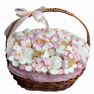 Basket with marshmallows "Pink clouds"