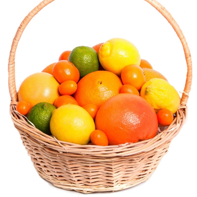 Basket with citrus fruits "Rays of the sun"