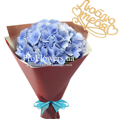 Bouquet with hydrangea and topper "Air recognition"