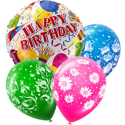 Воздушные гелиевые шары "Happy Birthday"