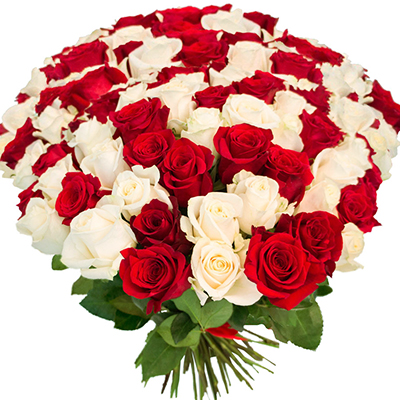 Luxurious white and red bouquet