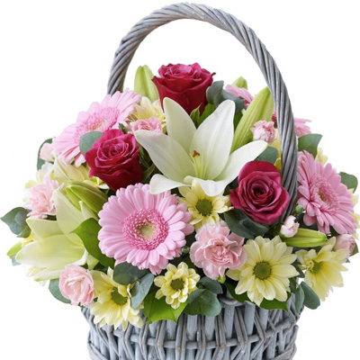 Basket of flowers "Lemonade"