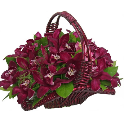 Basket with orchids "Passion"