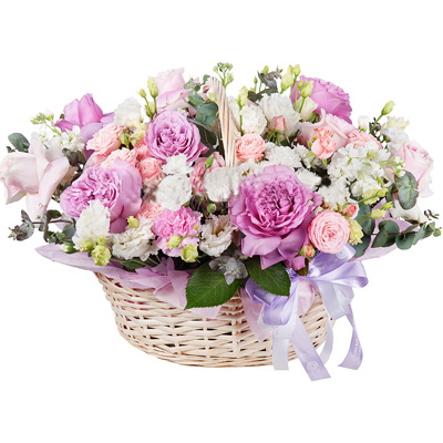 Basket of flowers "Pink dreams"