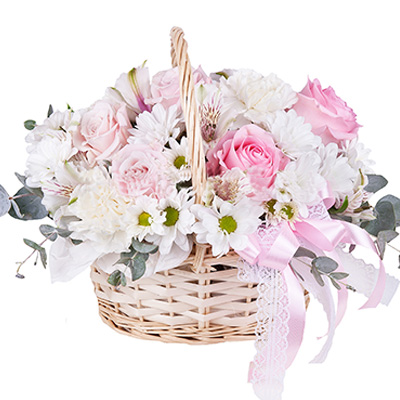 Basket of flowers "Delicate chord"