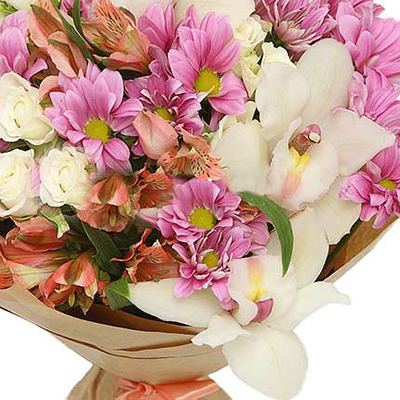 Букет хризантем і орхідей "Скарб" - зображення 2