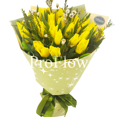 25 yellow tulips "Flower Field"