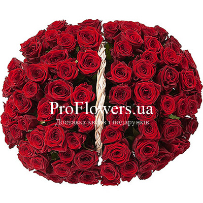 Basket "101 scarlet roses" - picture 2
