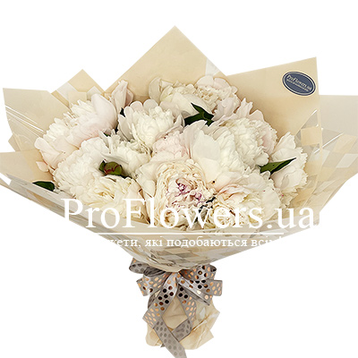 11 white peonies