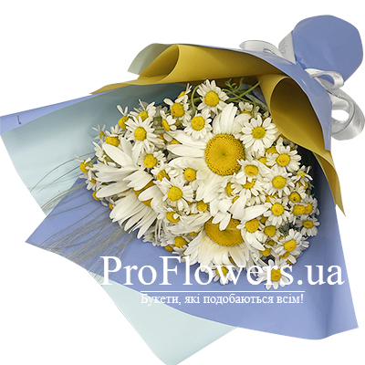 Bouquet of field and large daisies - picture 2