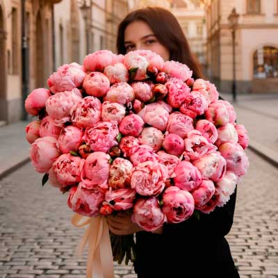 51 розовый пион