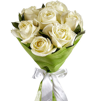 Bouquet of white roses "Mysterious silence"