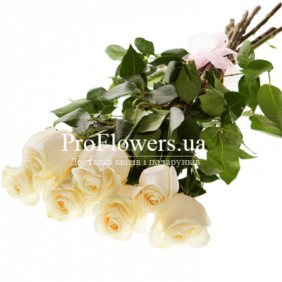 7 білих троянд
