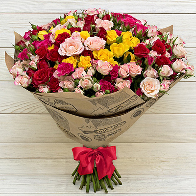 Букет кустовых роз "Страсть" - изображение 2