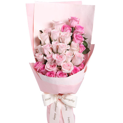 Bouquet of 25 pink roses "Symphony"