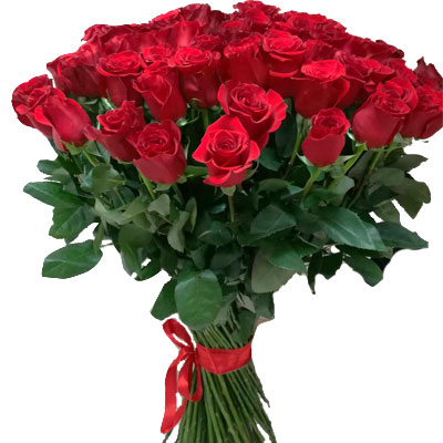  Букет з 51 червоної метрової української троянди