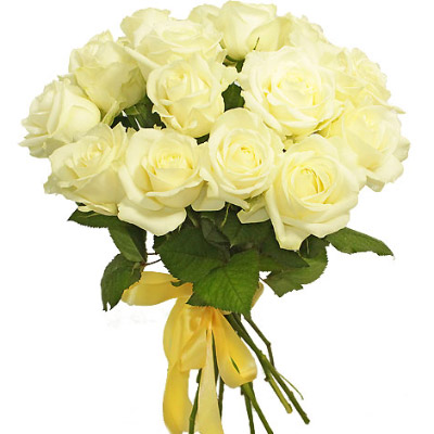 Bouquet of white roses "Warm tones"