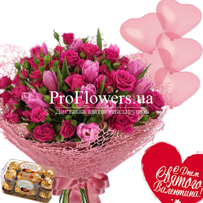 Букет цветов "Сердце для Любимой"