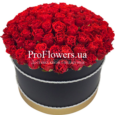 101 червона троянда в коробці "Love is"