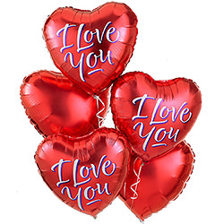 Связка гелиевых шаров «I love you»