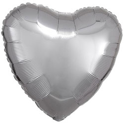 Фольгированный шар сердце "Металлик Silver"