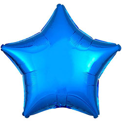 Фольгированный шар звезда "Металлик Blue"