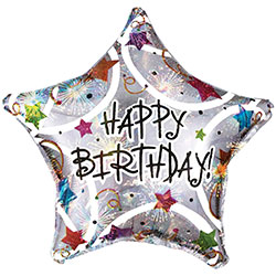 Фольгированная звезда "Happy Birthday"