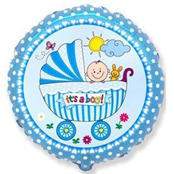 Round ball "Stroller and baby boy"