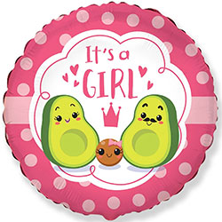 Гелиевый шар "IT'S A GIRL Авокадо"