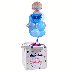 Коробка с шарами на Gender Reveal Party