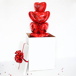 Surprise box with balloons