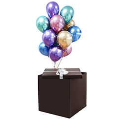 Surprise box with balloons