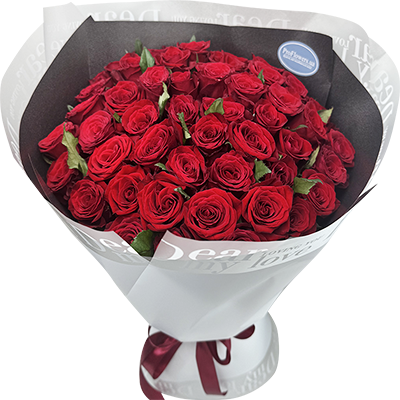 A bouquet of 51 red roses for your loved one