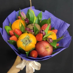 Bouquet with persimmon "Languid sunset"